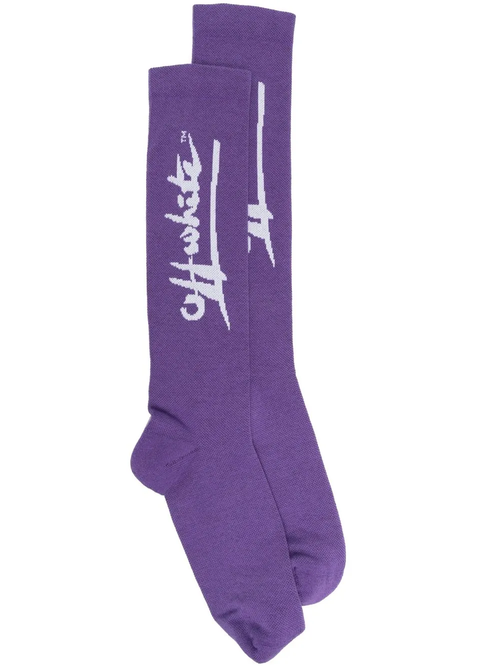 

Off-White calcetines con logo tejido en intarsia - Morado