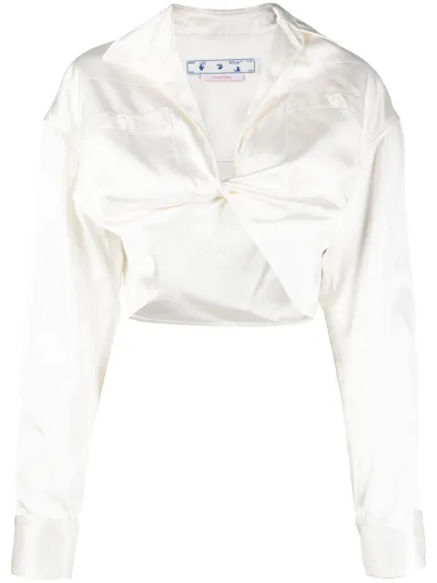 Off-White twisted crop shirt