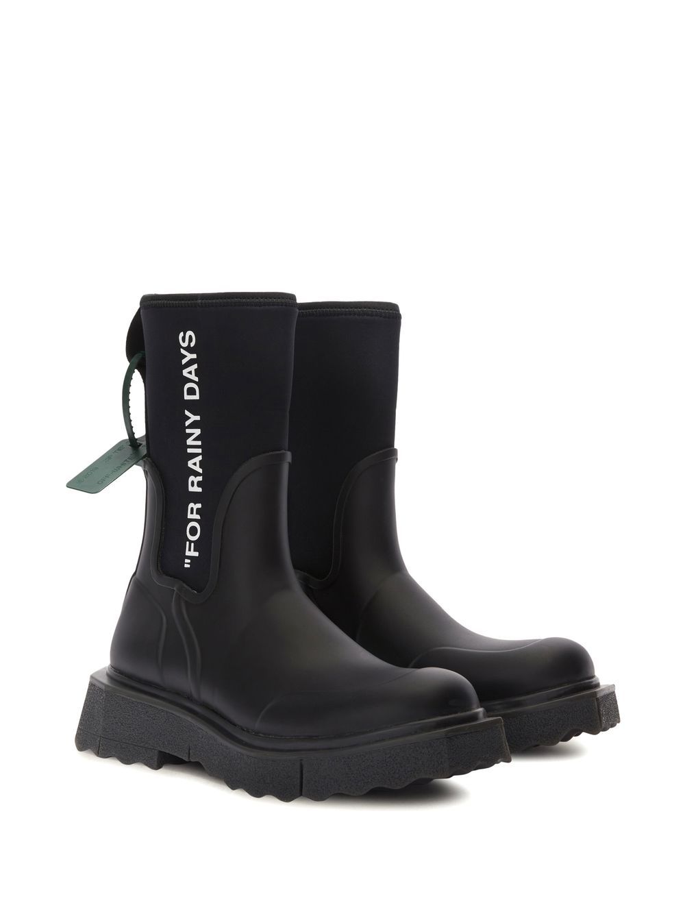 Shop Off-white Sponge Logo-print Rain Boots In Black