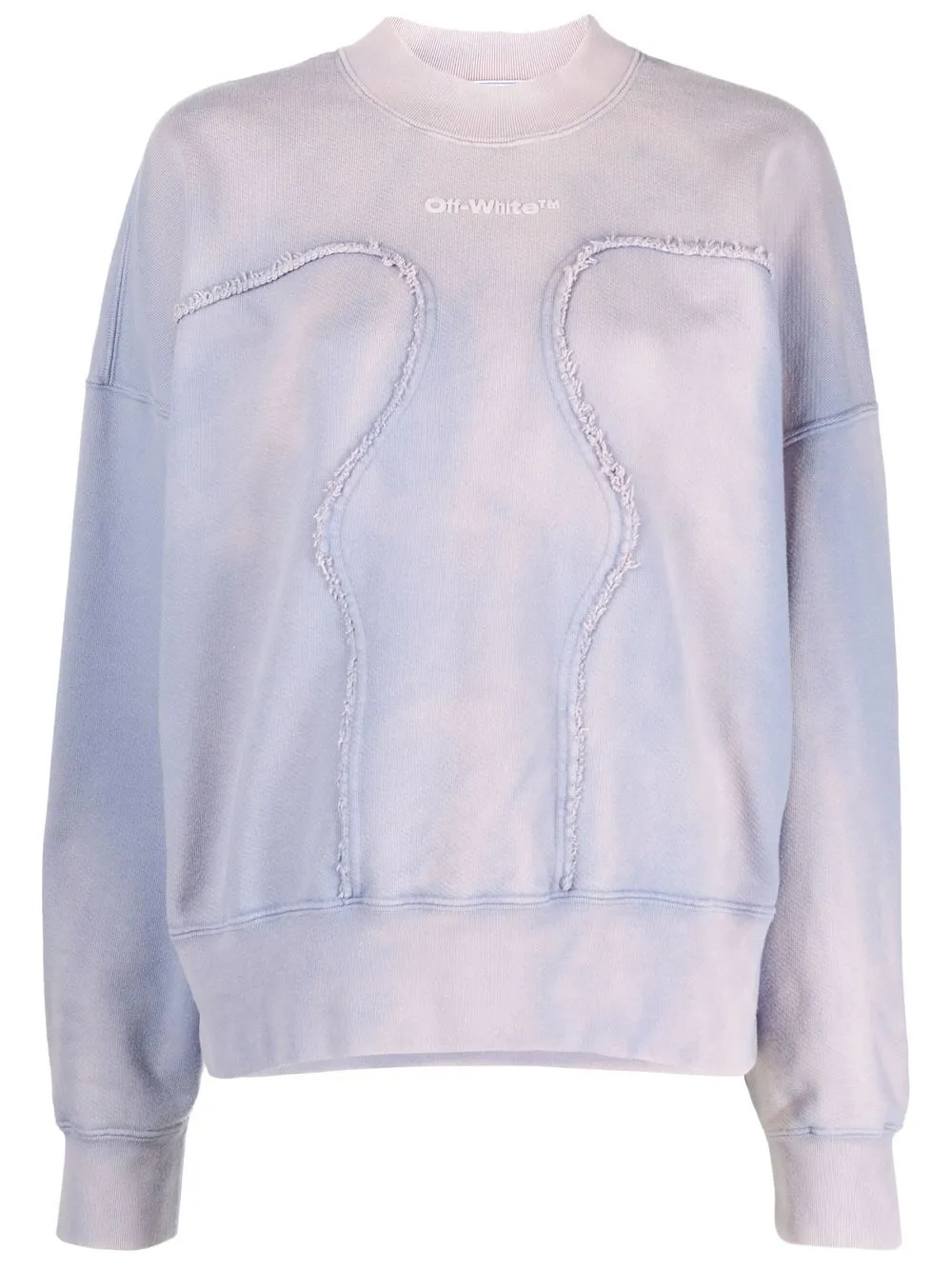 

Off-White frayed panelling logo sweatshirt - Purple