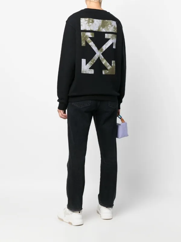 Off-White オフホワイト タイダイロゴ スウェットシャツ | ブラック 