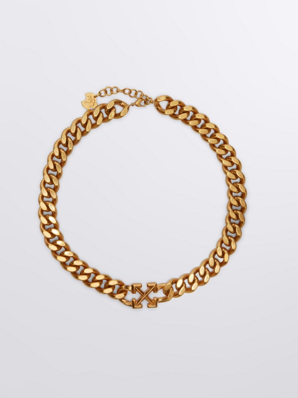Off-white Arrows Curb Chain Necklace In Gold