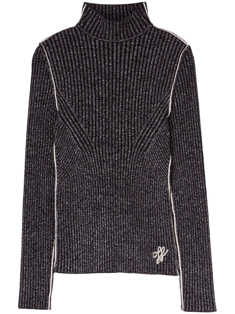 

Off-White embroidered-logo roll-neck jumper - Black