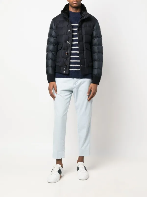 Moorer high-neck Quilted Down Jacket | Blue | FARFETCH BH