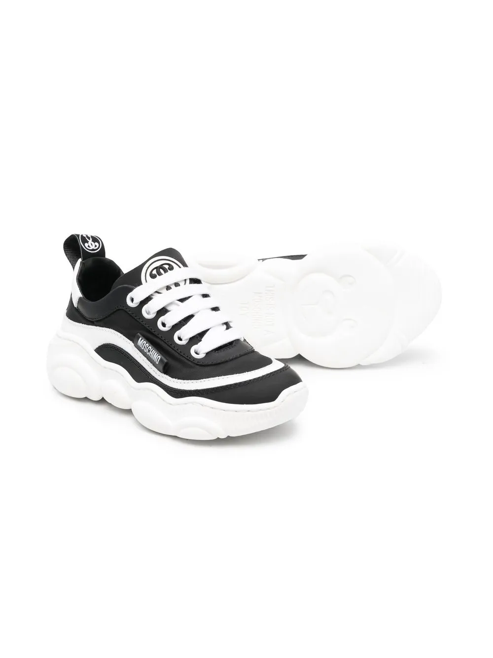 Moschino Kids Tweekleurige sneakers - Zwart