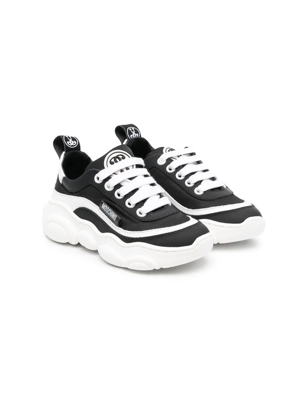 

Moschino Kids two-tone lace-up sneakers - Black