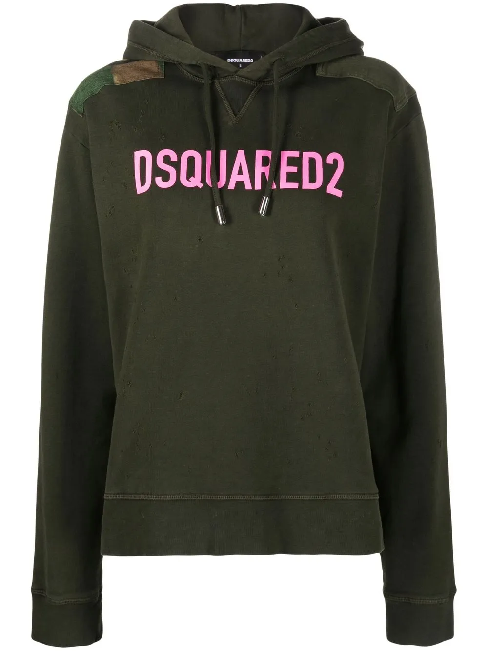 

Dsquared2 logo-print cotton hoodie - Green