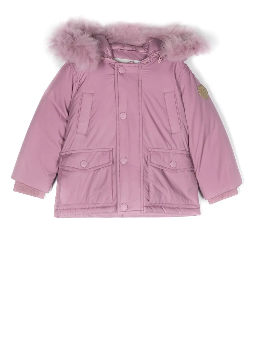 

Woolrich Kids faux-fur trim padded jacket - Pink