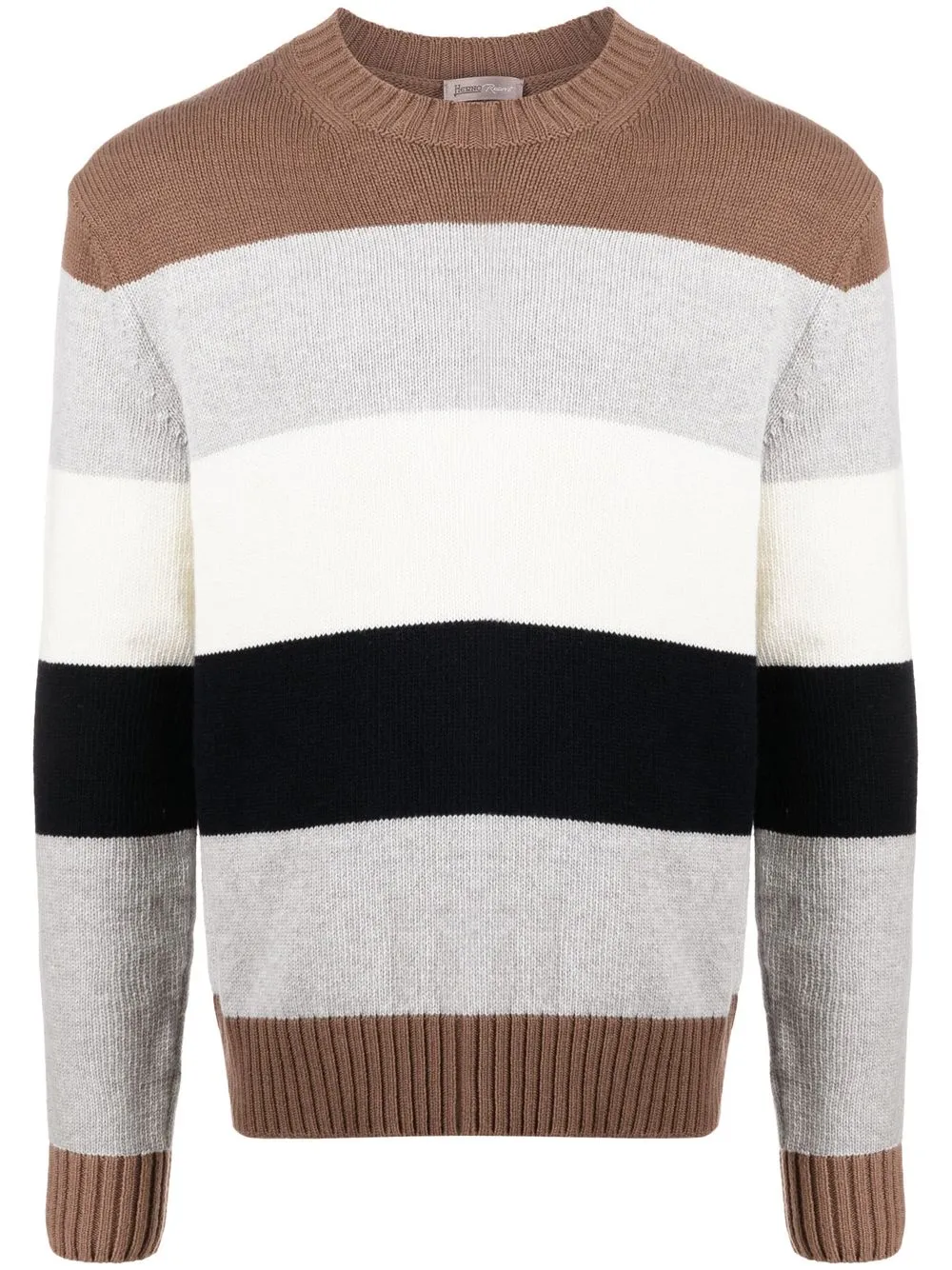 Herno striped crew-neck jumper - Brown