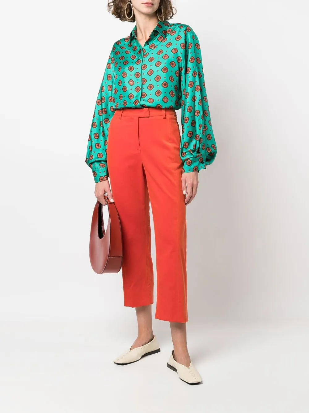 Alberto Biani Cropped broek - Oranje