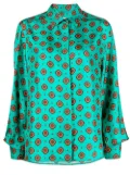 Alberto Biani geometric-print silk shirt - Green