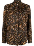 Alberto Biani zebra-print silk shirt - Black