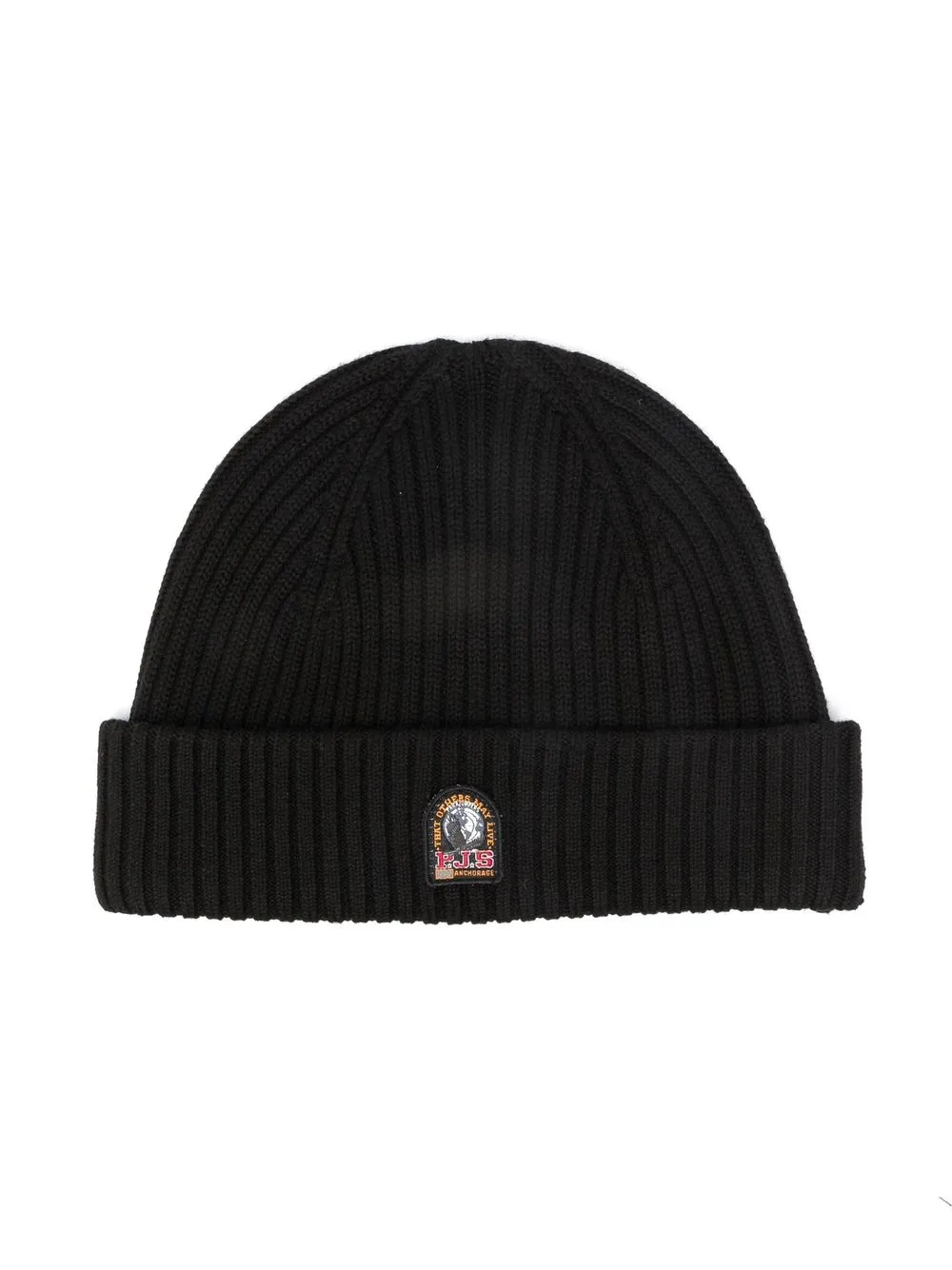 

Parajumpers Kids logo-patch ribbed beanie - Black