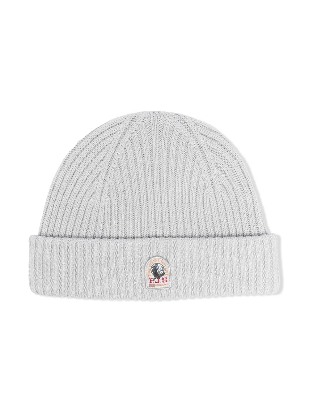 

Parajumpers Kids logo-patch ribbed beanie - Grey