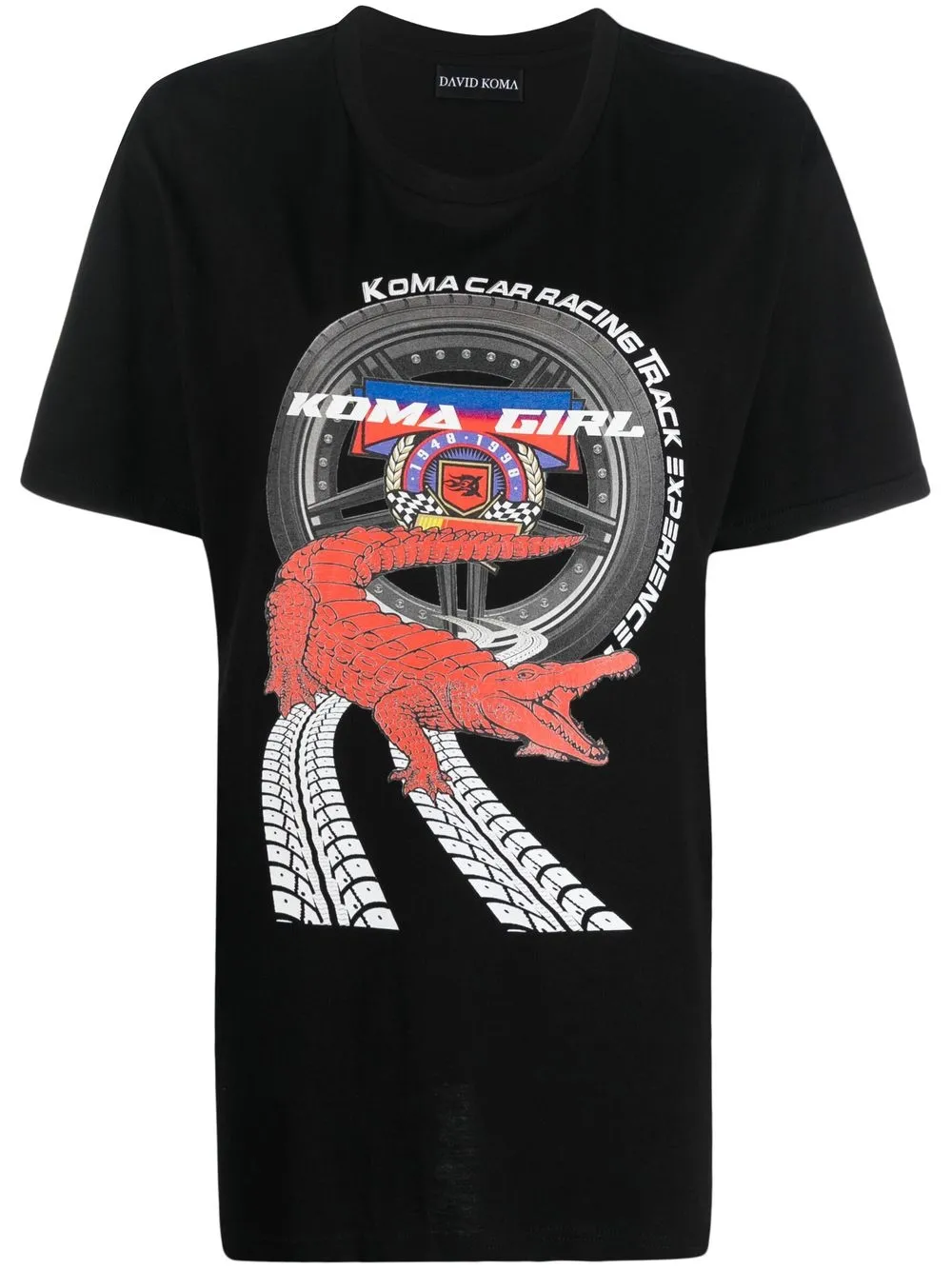 

David Koma playera con estampado gráfico - Negro