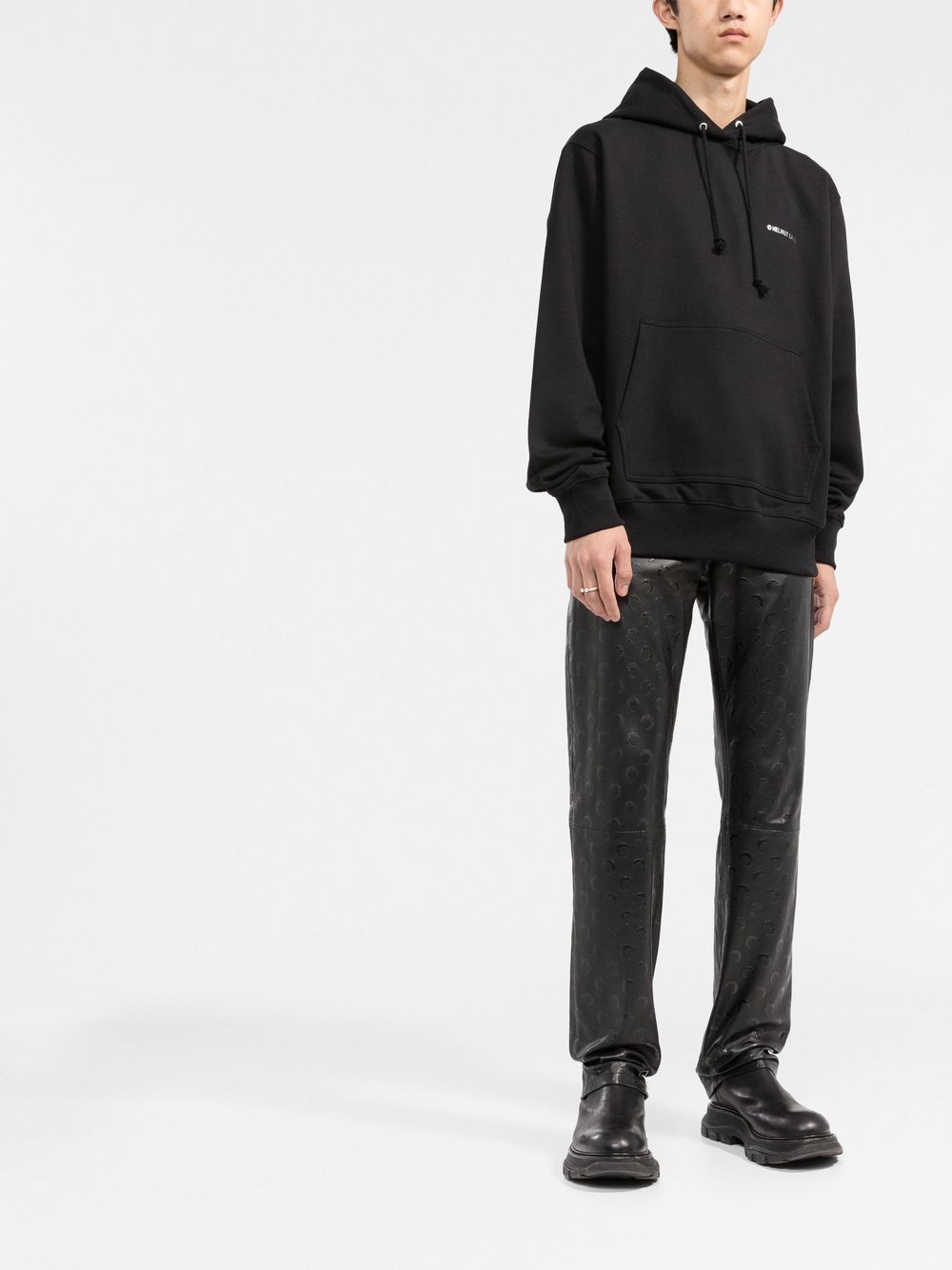 Helmut Lang Sweater met metallic print - Zwart