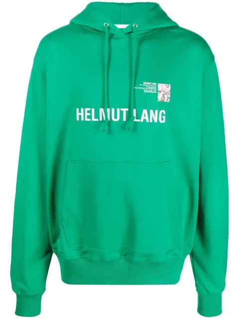 Helmut Lang logo-print drawstring hoodie