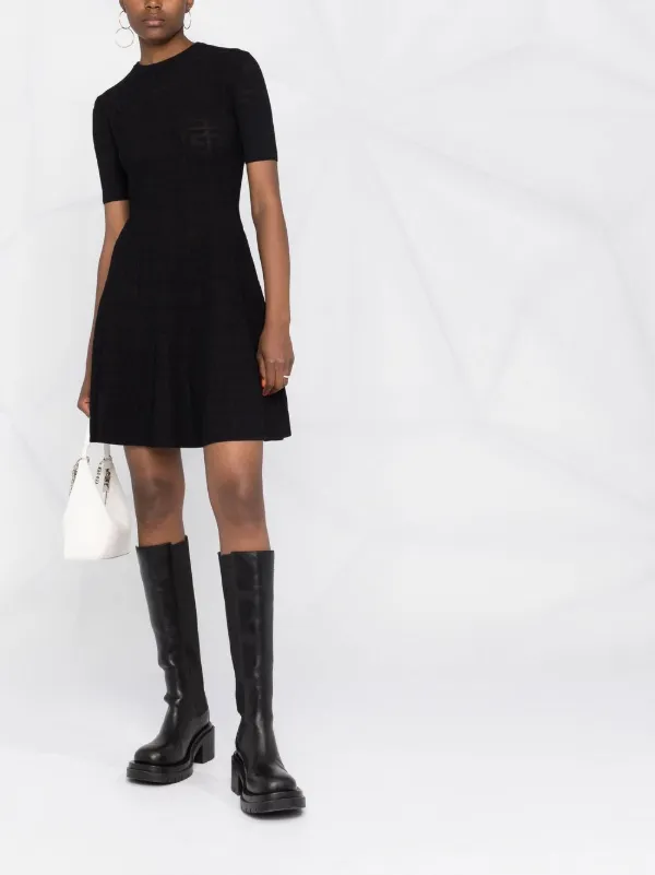 Leopard Jacquard Scoop Mini Dress | VERSACE US