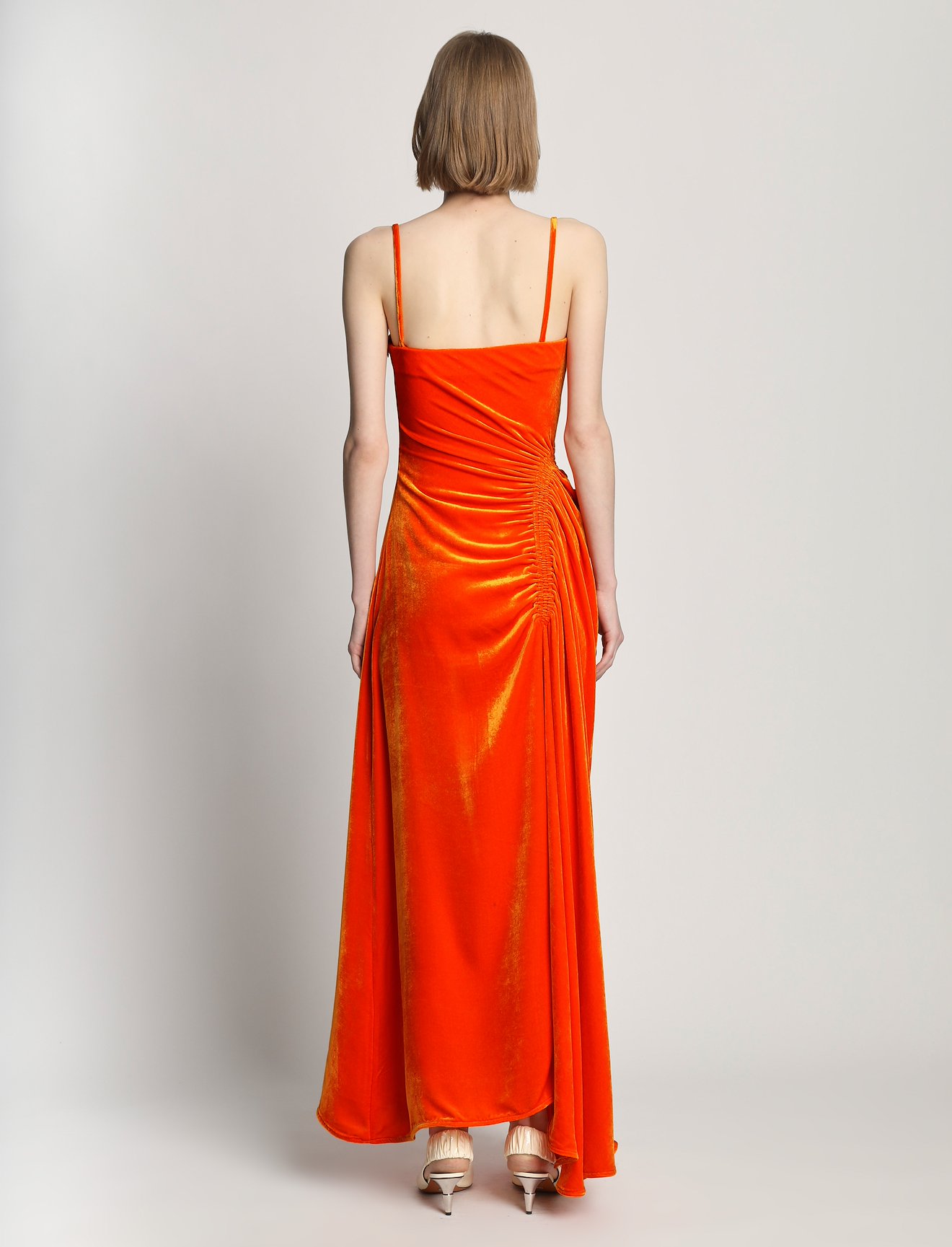 Silk Viscose Velvet Gathered Dress #2