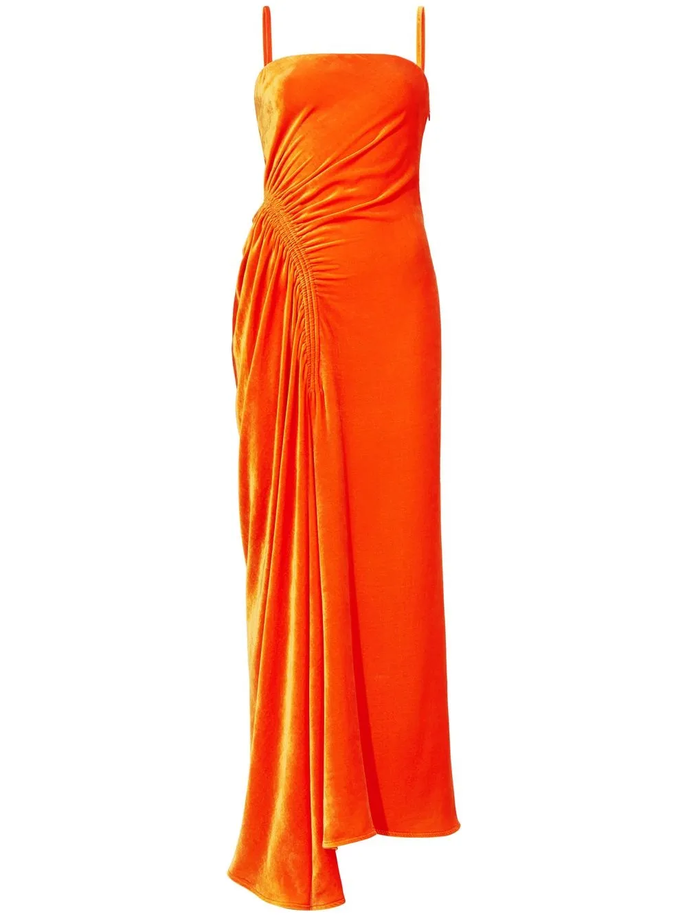 

Proenza Schouler vestido de fiesta de terciopelo con detalle fruncido - Naranja