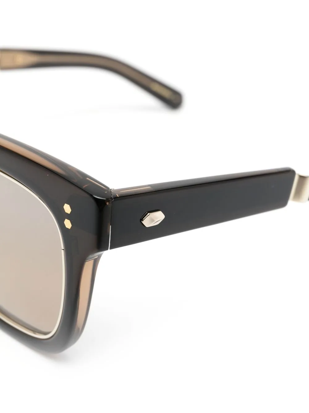  Garrett Leight Metallic-trim Rectangular-frame Sunglasses - Black 