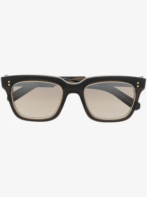 Garrett Leight メタリックトリム スクエアサングラス