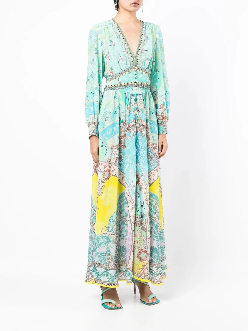printed silk maxi