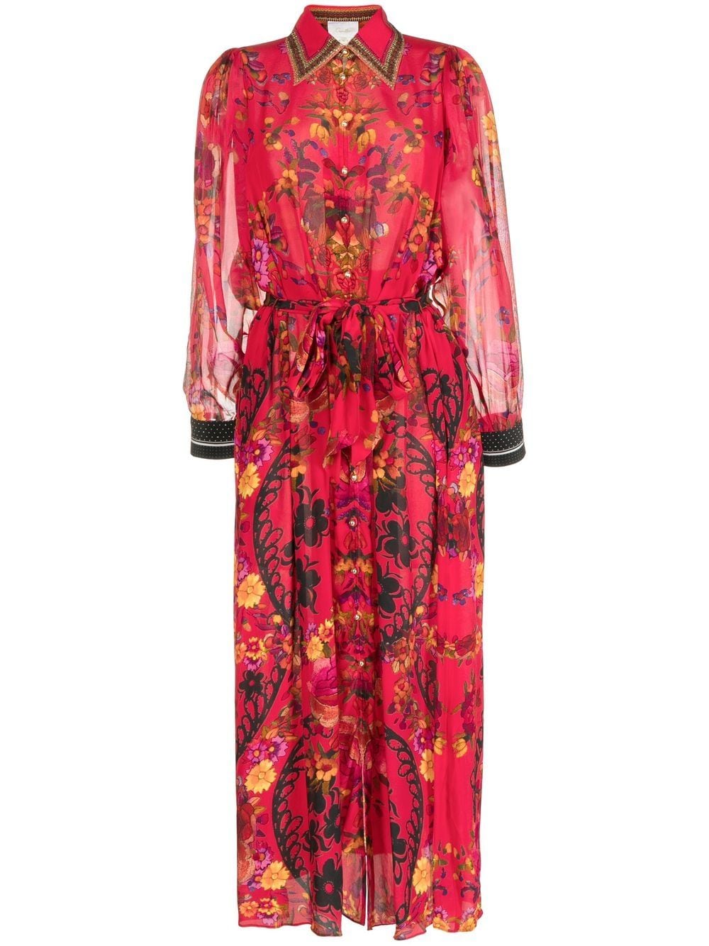 Camilla floral-print Silk Shirt Dress - Farfetch