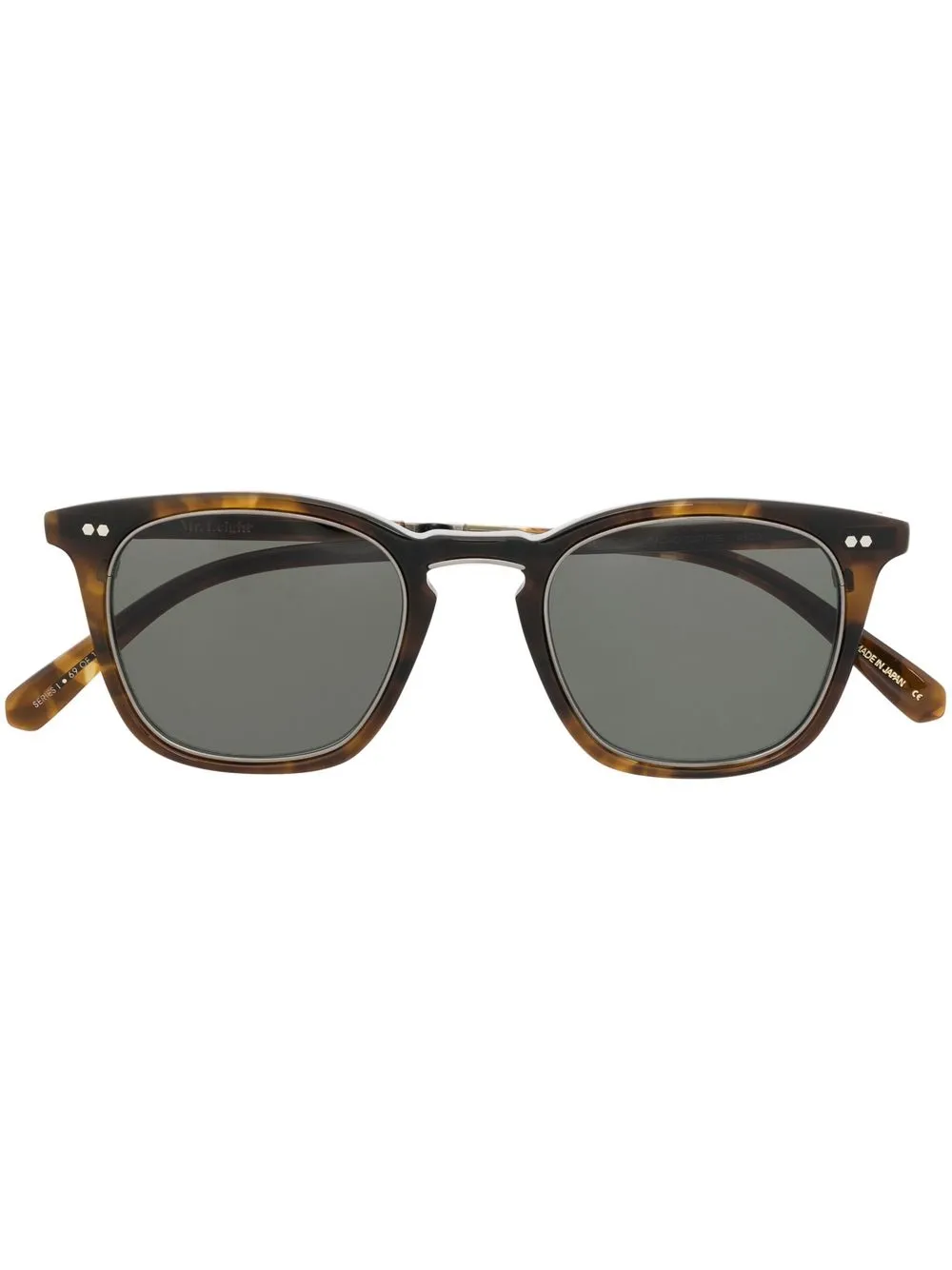 

Garrett Leight tortoiseshell-effect metallic-trim sunglasses - Brown