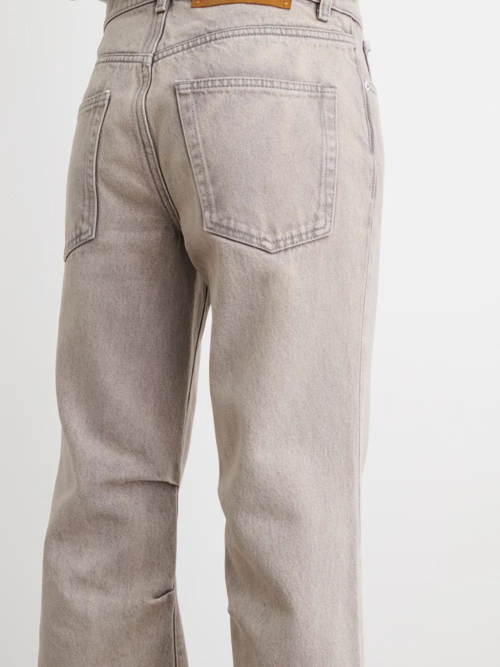 flared stonewashed jeans