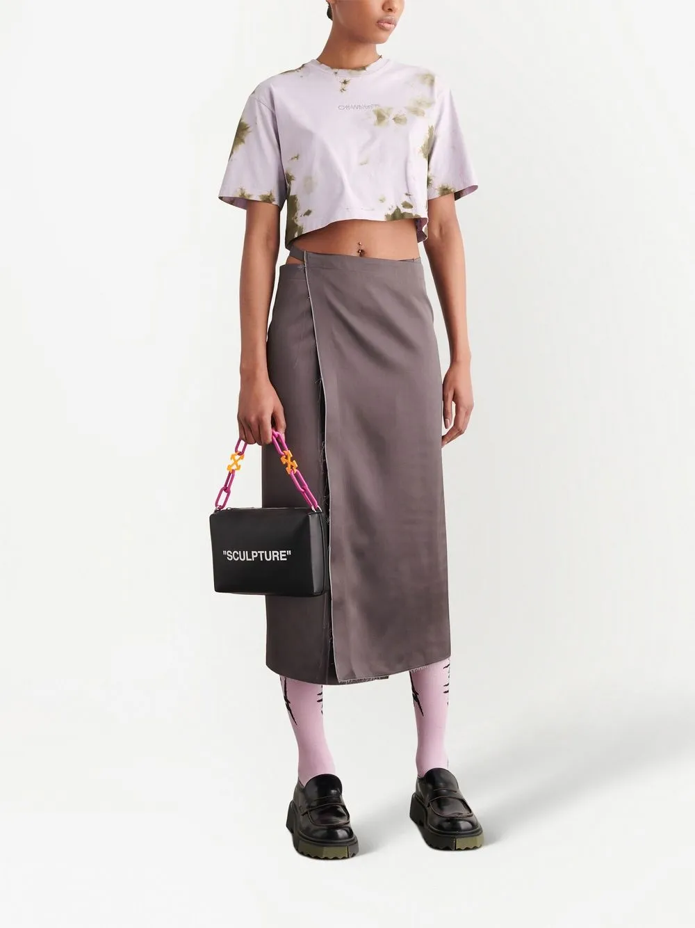 Offwhite Block Pouch Quote Clutch Bag In Black/white ModeSens