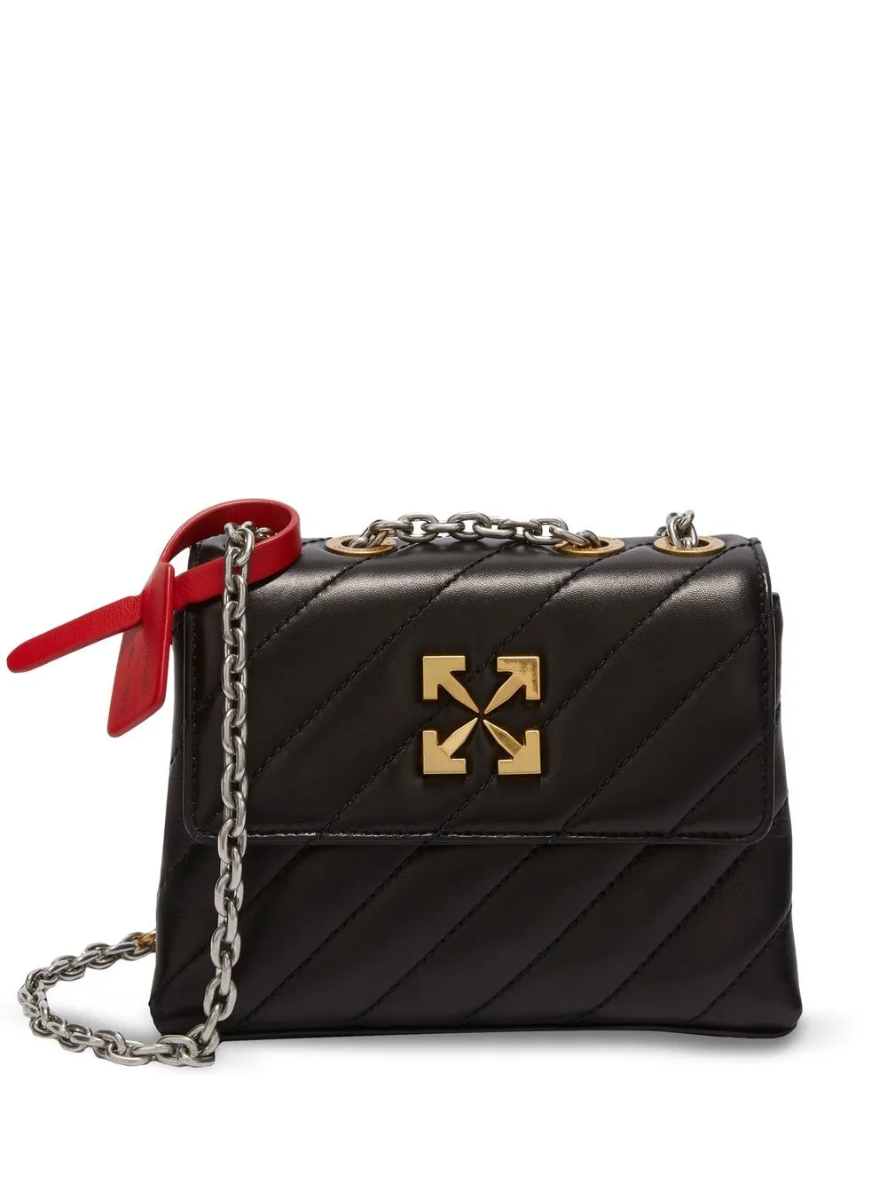 

Off-White bolsa capitonada con logo - Negro