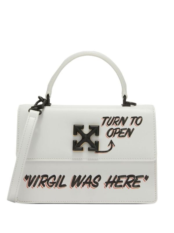 Off-White Women's Jitney 1.4 Leather Top Handle Bag - White One-Size