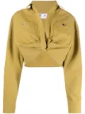Off-White twist-front cropped cargo shirt - Green