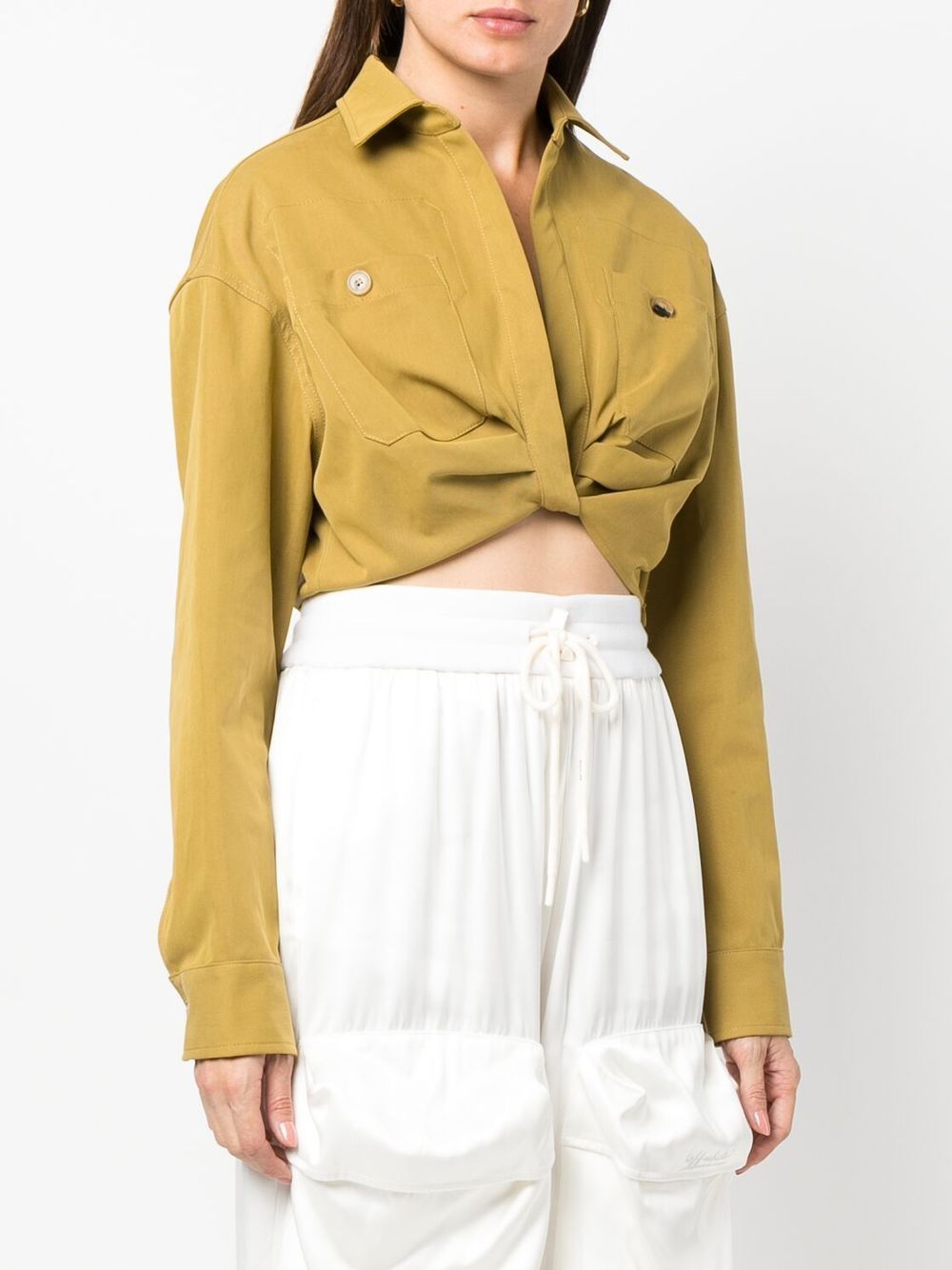 Off-White twist-front cropped cargo shirt Women