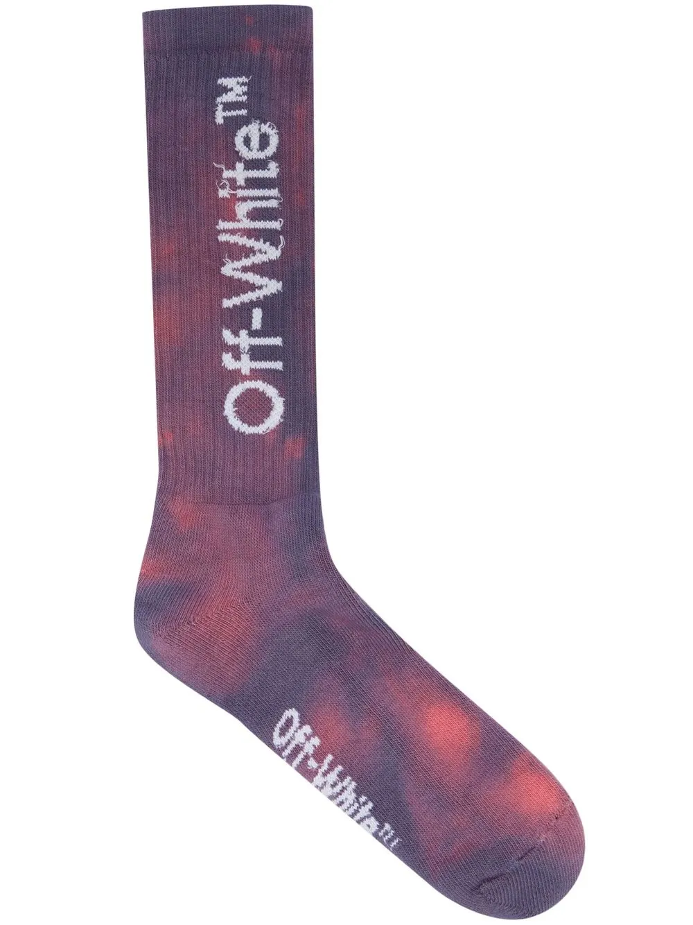 

Off-White calcetines tejidos de canalé con logo bordado - Morado
