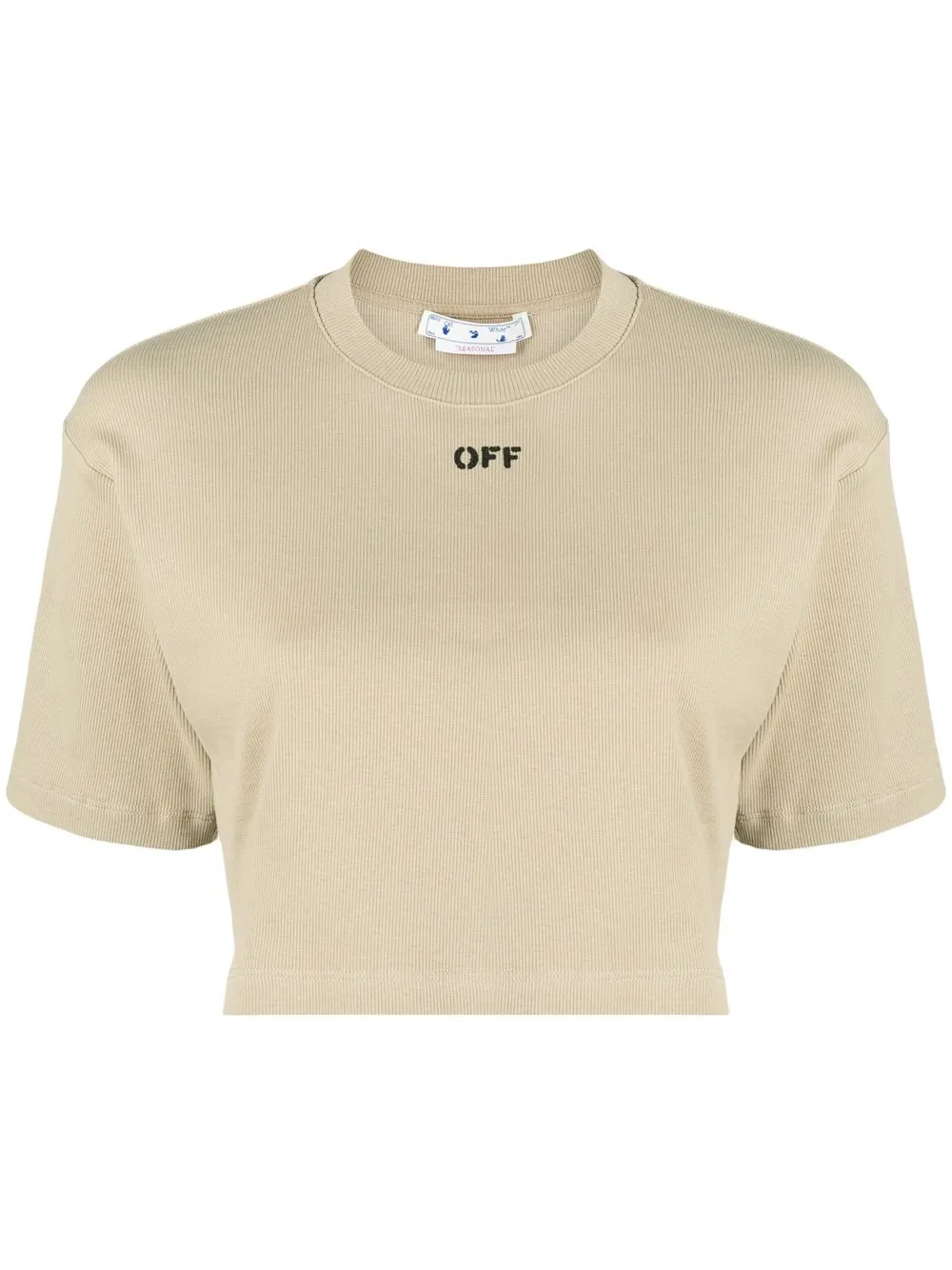 

Off-White Off Stamp cropped T-shirt - Neutrals