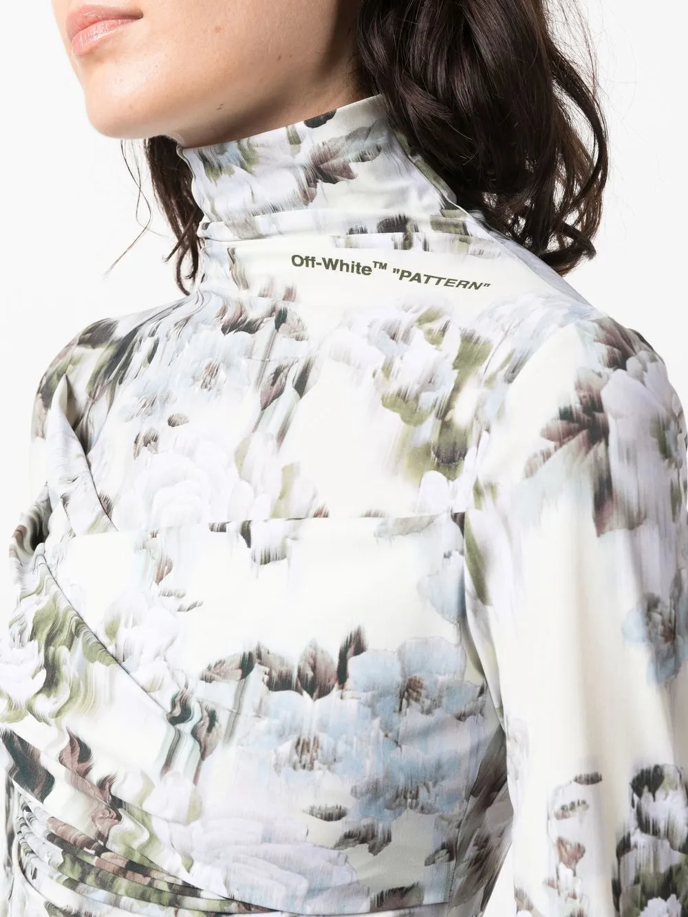 Off-white Pattern-print Long-sleeved T-shirt In Grey