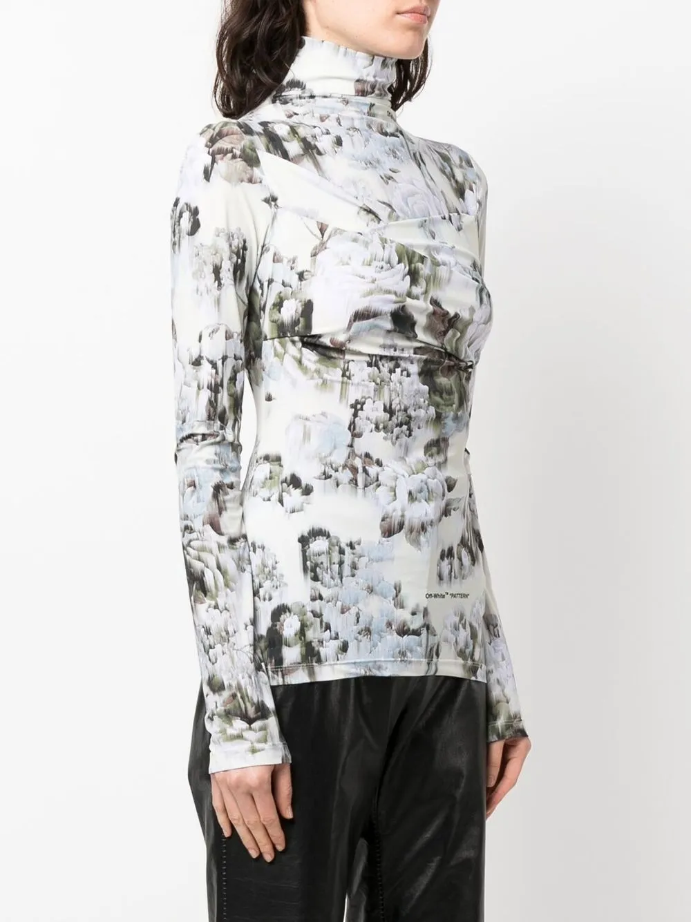 Off-white Pattern-print Long-sleeved T-shirt In Grey