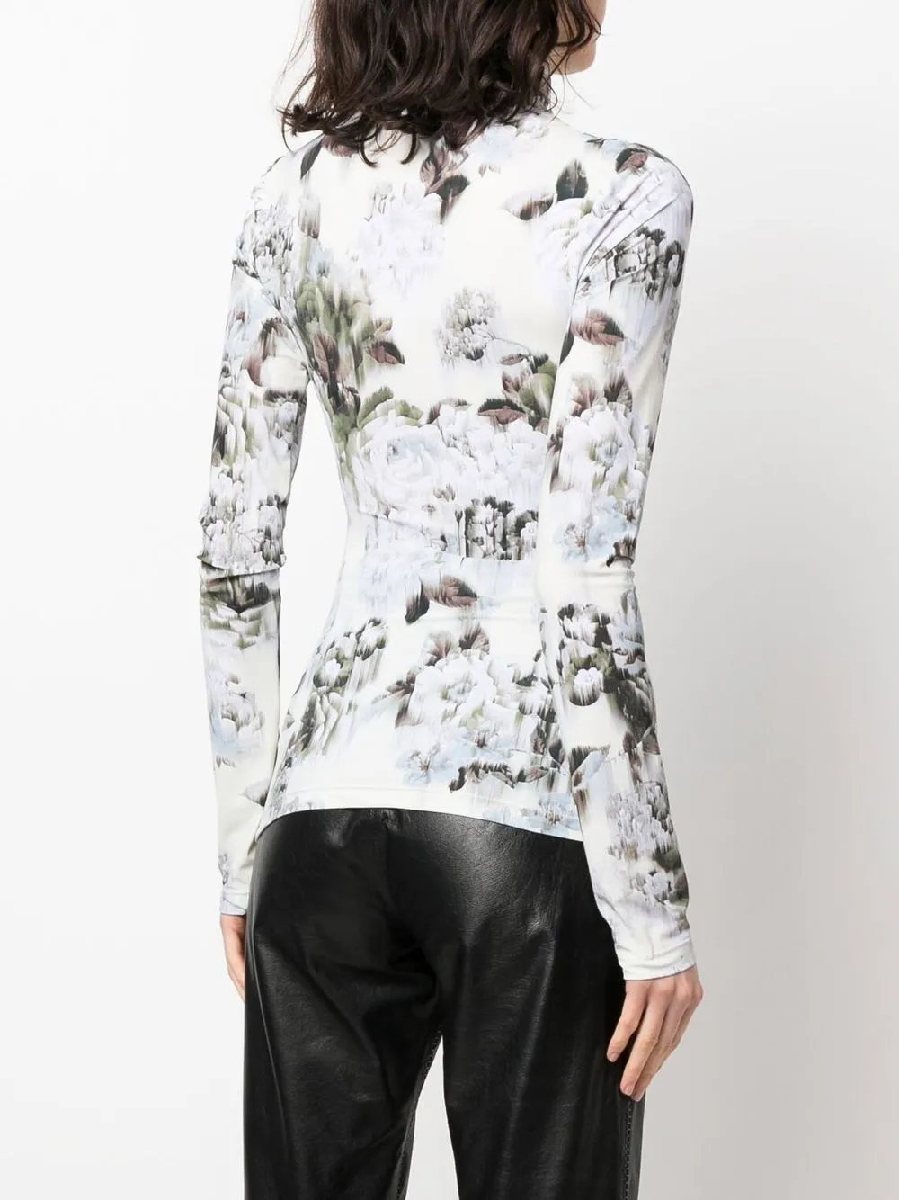 Off-white Pattern-print Long-sleeved T-shirt In Grey