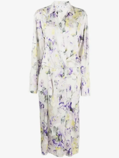 Off-White floral-print dress