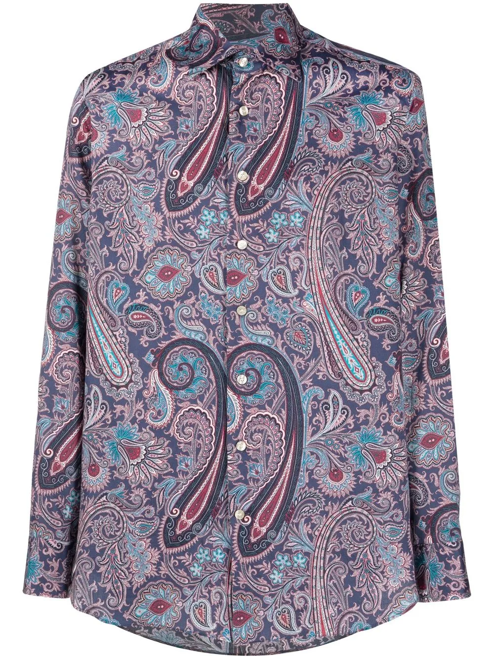 

ETRO camisa con cuello italiano - Azul