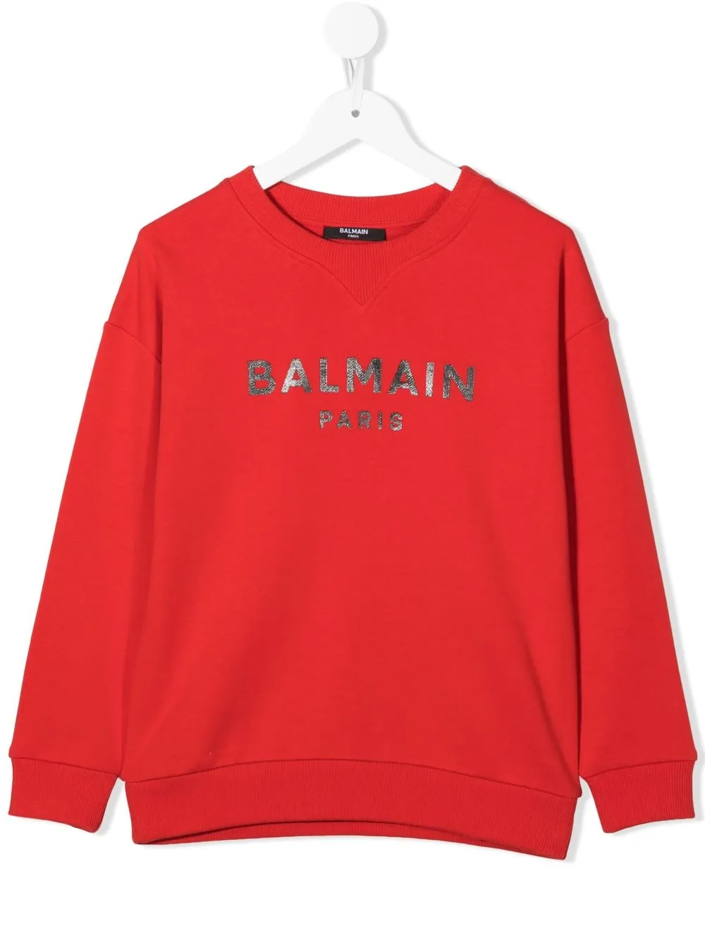 

Balmain Kids playera con logo metalizado - Rojo