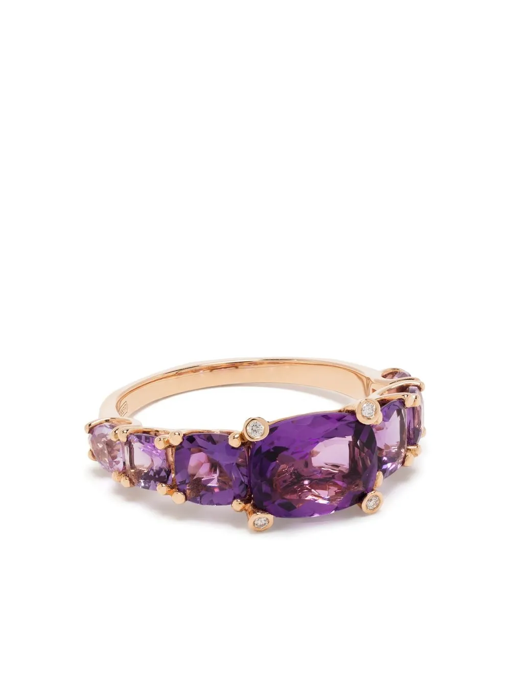 

PONTE VECCHIO anillo Iris en oro rosa de 18kt con diamante y amatista - Rosado