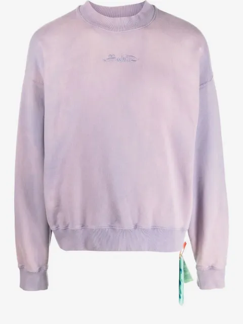 Off-White logo刺绣棉卫衣