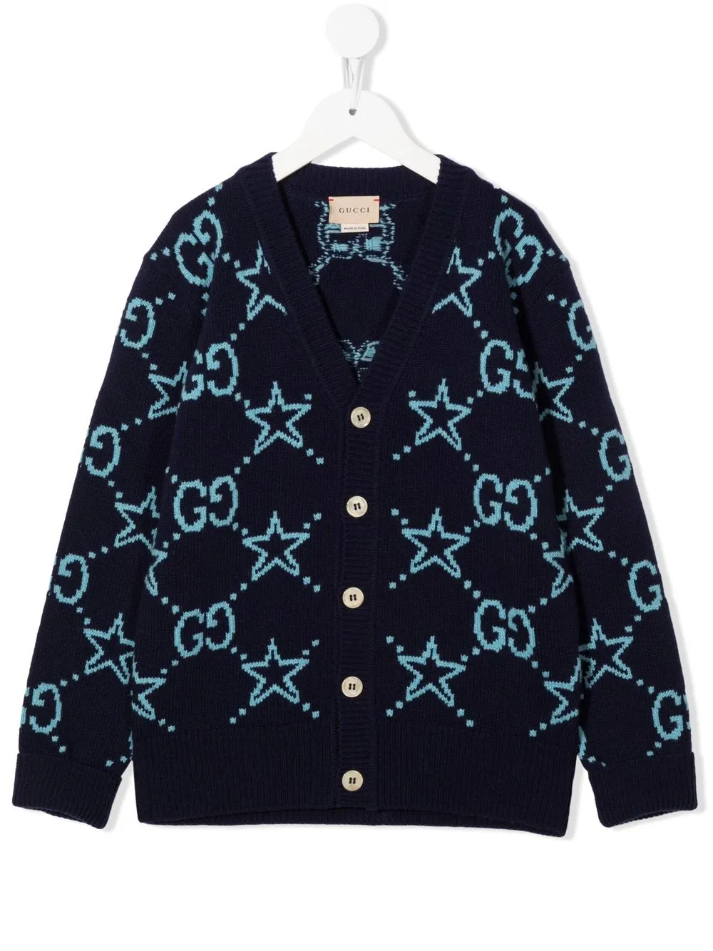 

Gucci Kids cárdigan con motivo GG - Azul