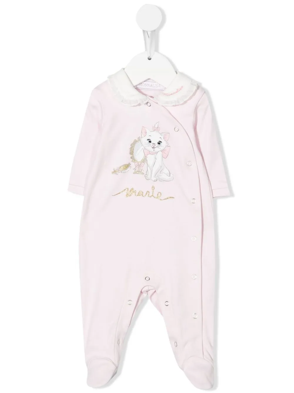 

Monnalisa Marie logo-print babygrow - Pink