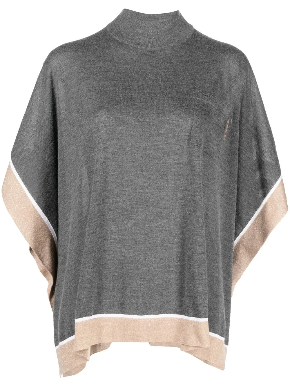 

Brunello Cucinelli draped-sleeve knitted jumper - Grey