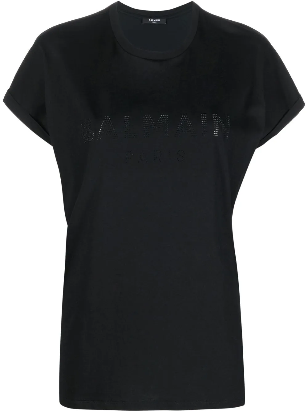 

Balmain playera con logo y apliques - Negro