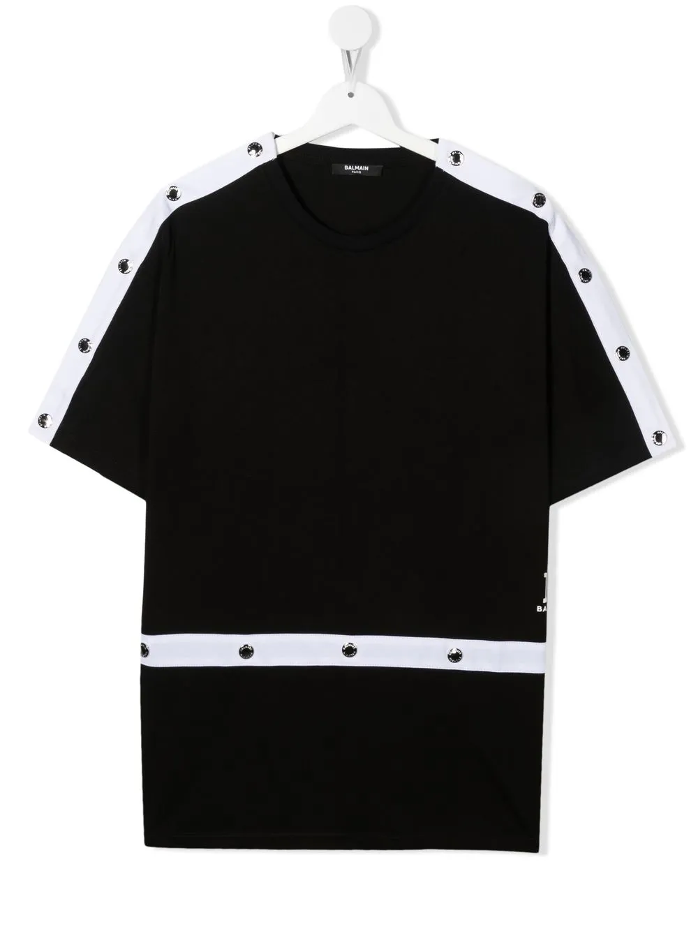 

Balmain Kids playera con ribete en contraste - Negro